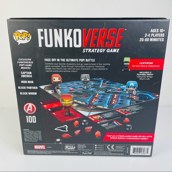Funko Pop! Funkoverse Marvel #100 Strategy Game Iron Man Black Panther Avengers - Picture 5 of 6